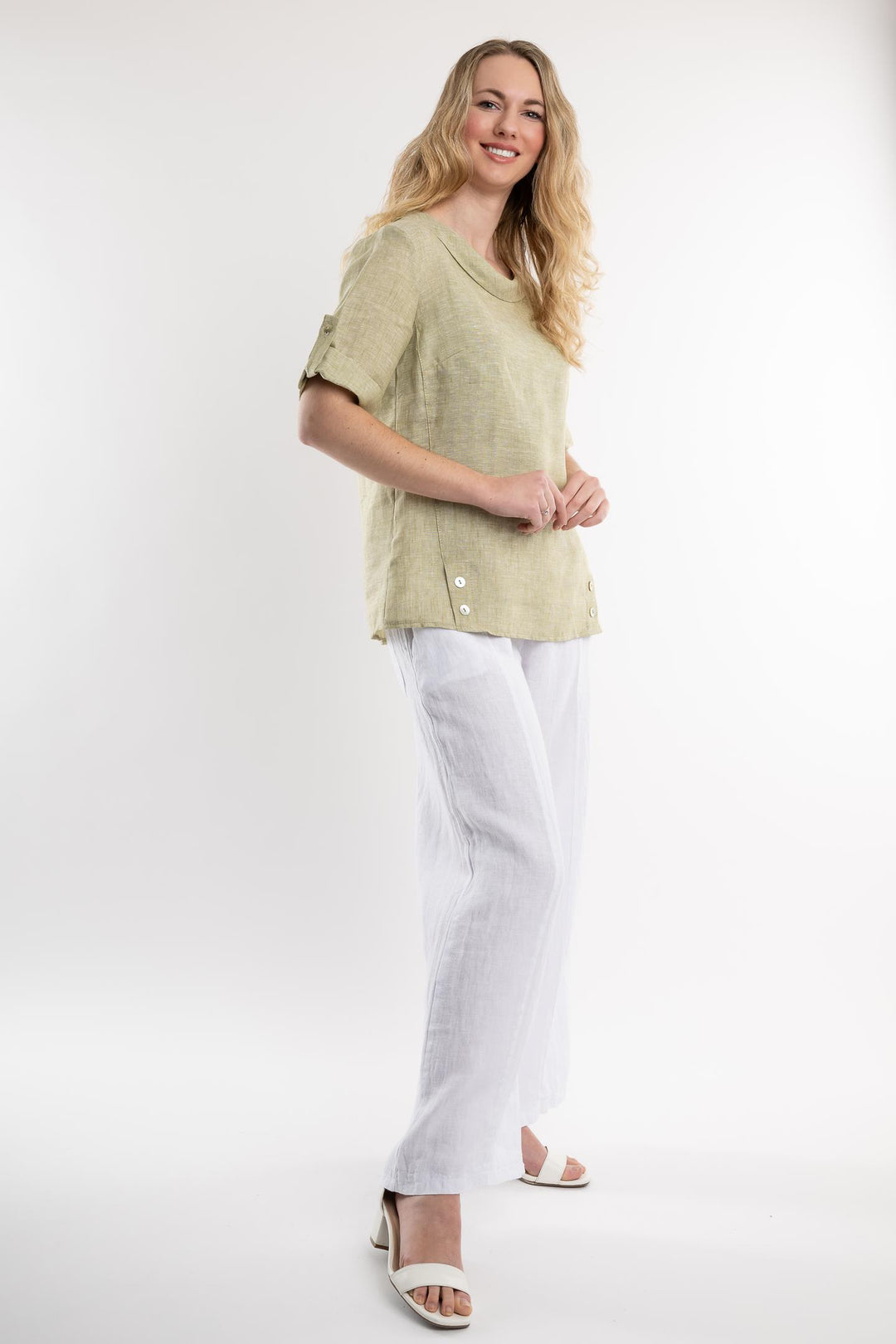 Belgian Linen Blouse Sailor Collar - Breathable Naturals | Glam & Fame Clothing