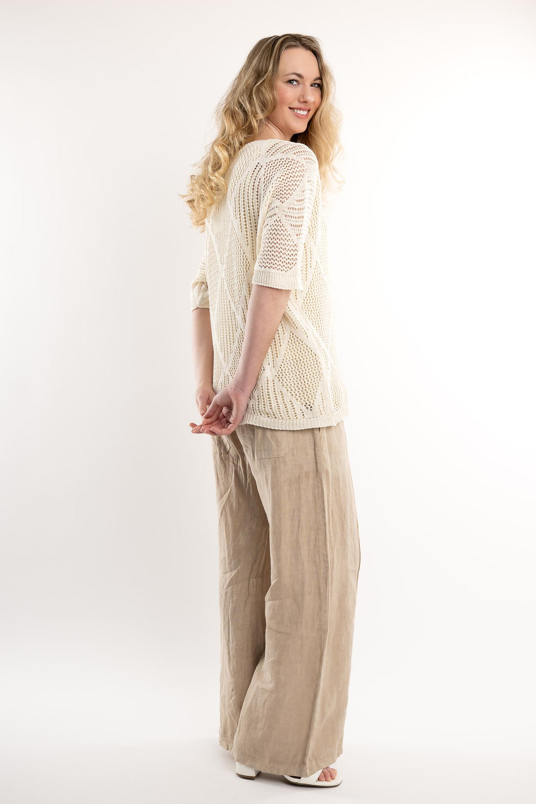 Euro Cotton Knit Pattern Top - Breathable Naturals | Glam & Fame Clothing