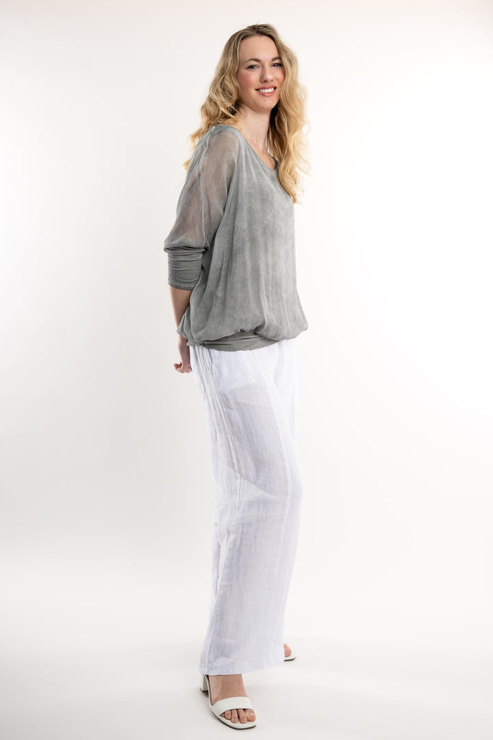 Euro Silk Blouse Lined Vintage Wash - Breathable Naturals | Glam & Fame Clothing