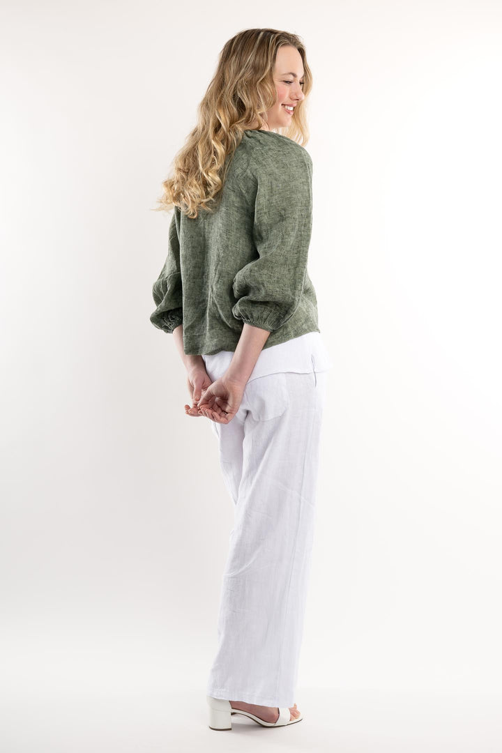 French Linen Bolero Vintage Wash - Breathable Naturals | Glam & Fame Clothing