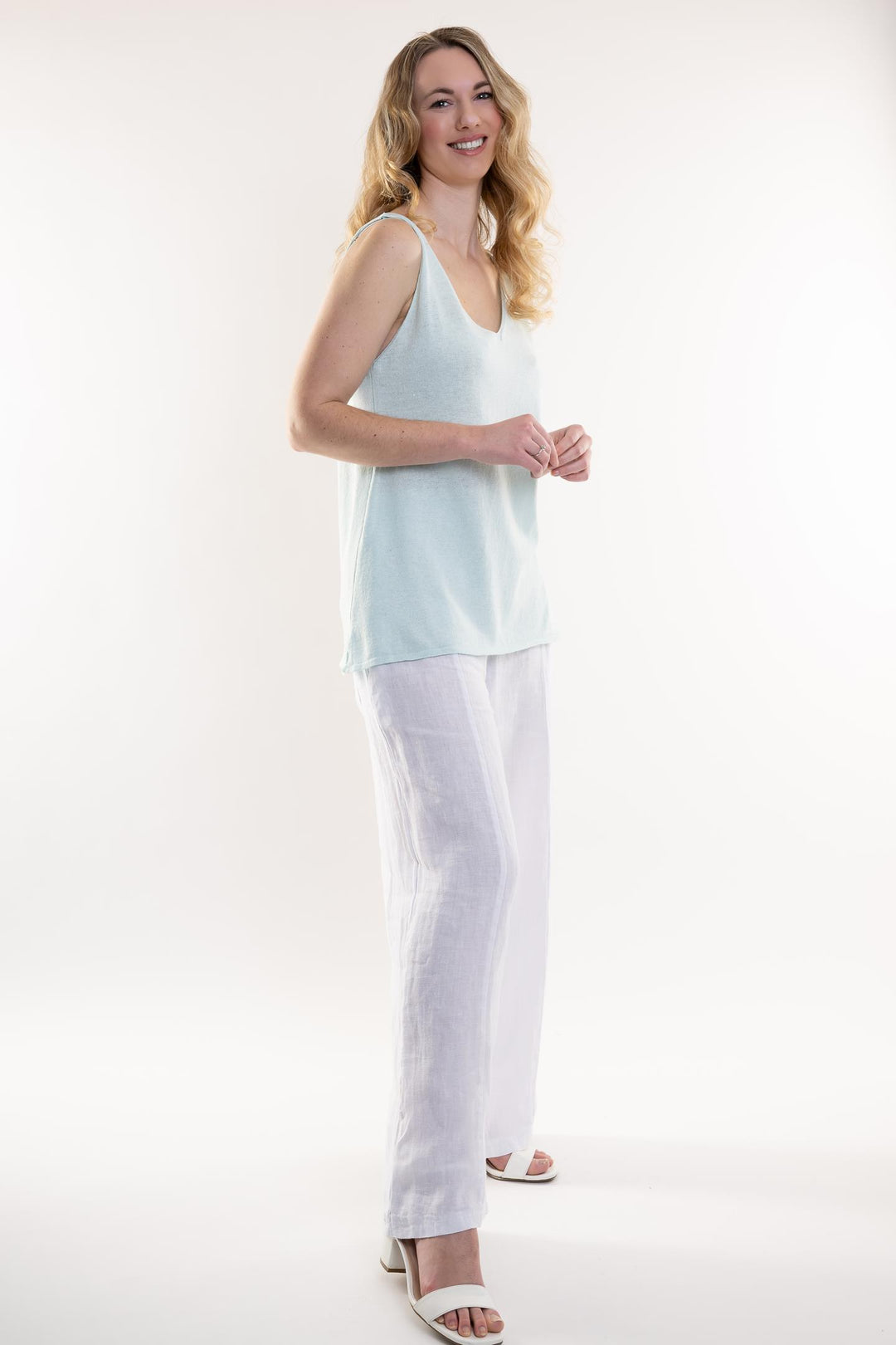 Euro Cotton Knit Sleeveless Top - Breathable Naturals | Glam & Fame Clothing