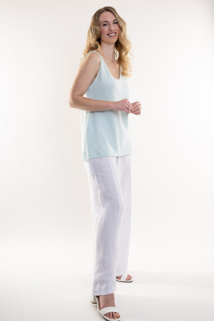 Euro Cotton Knit Sleeveless Top - Breathable Naturals | Glam & Fame Clothing