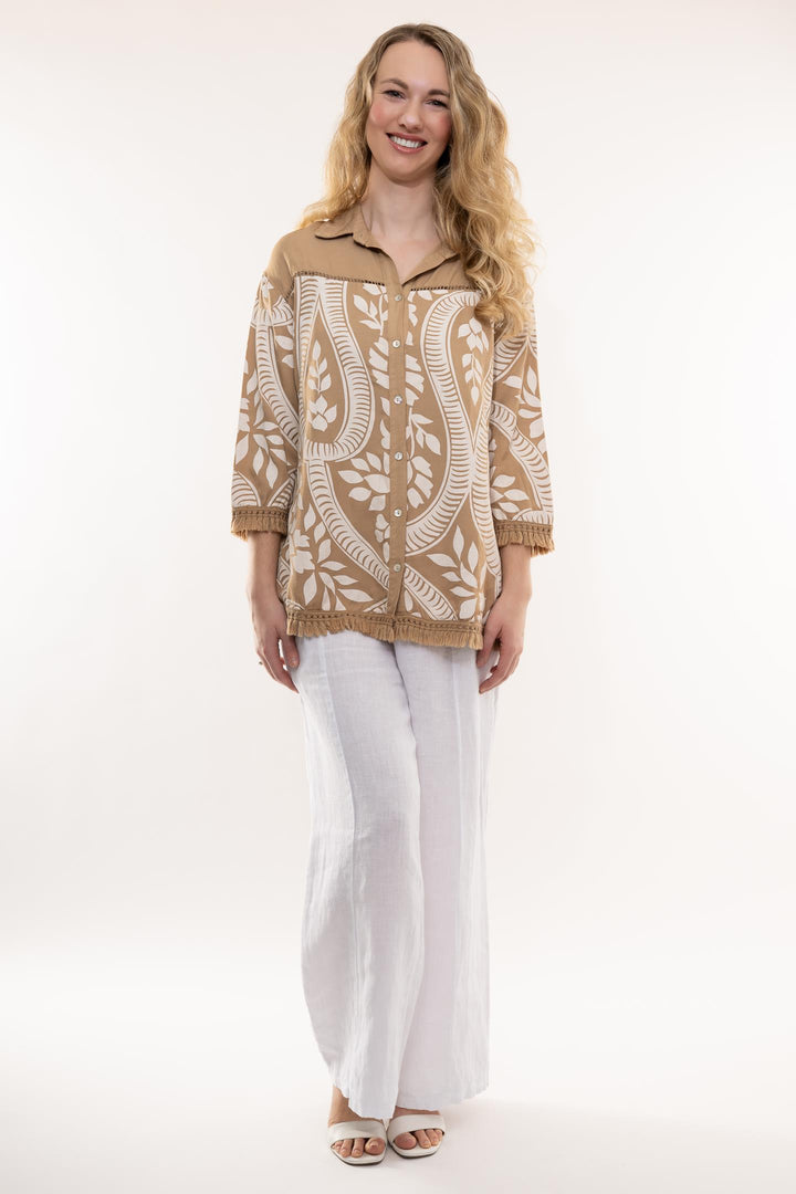 Premium Woven Euro Linen Blend Holiday Shirt - Breathable Naturals | Glam & Fame Clothing