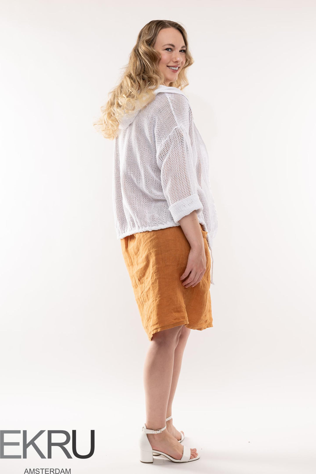 French Linen Dress Shawl Neck - Breathable Naturals | Glam & Fame Clothing