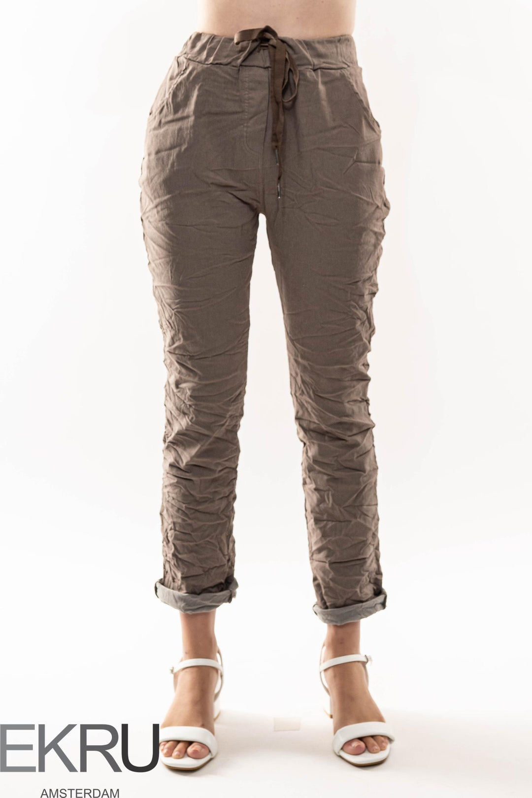 Euro Crinkle Travel Pant - Breathable Naturals | Glam & Fame Clothing