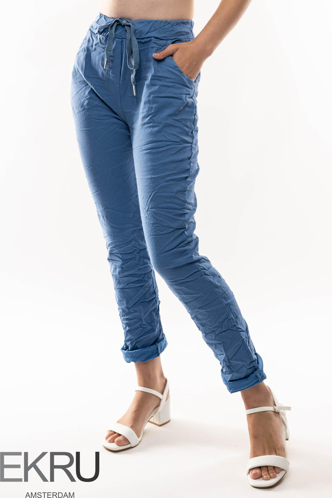 Euro Crinkle Travel Pant - Breathable Naturals | Glam & Fame Clothing