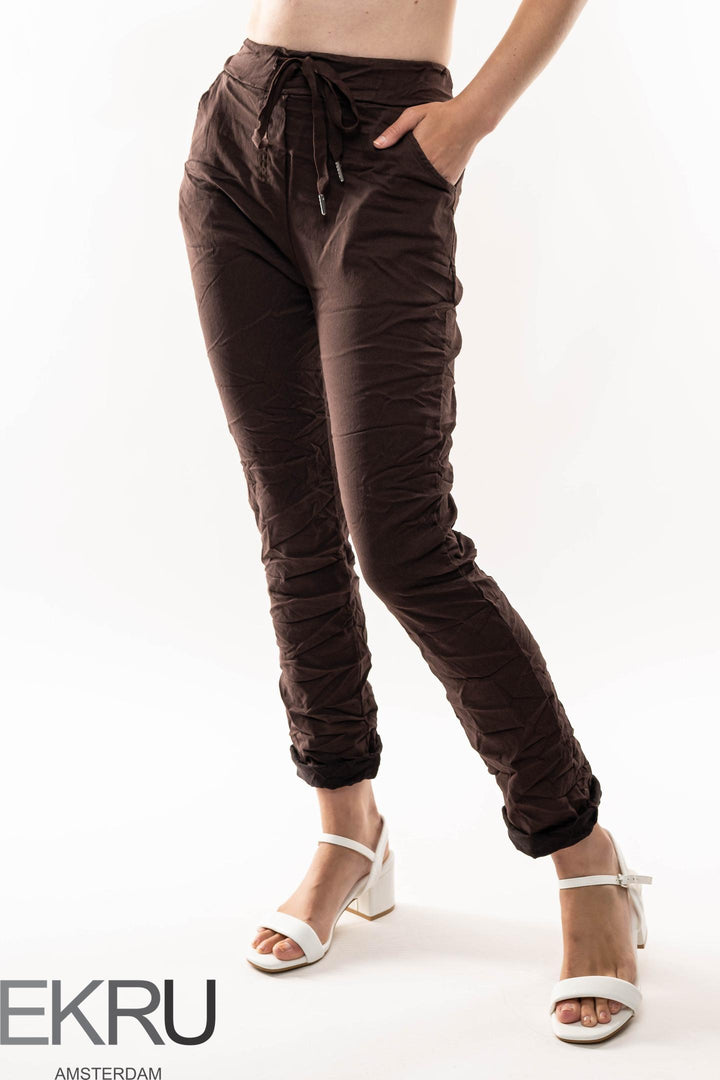 Euro Crinkle Travel Pant - Breathable Naturals | Glam & Fame Clothing