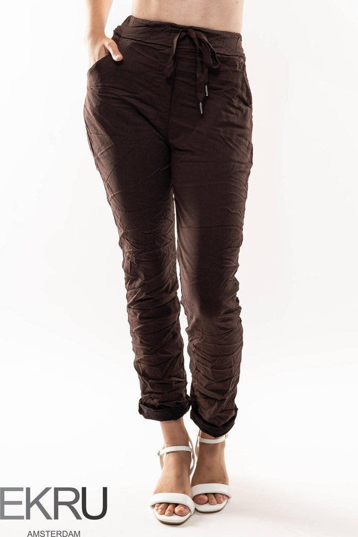 Euro Crinkle Travel Pant - Breathable Naturals | Glam & Fame Clothing