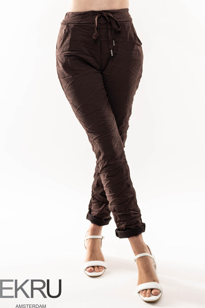 Euro Crinkle Travel Pant - Breathable Naturals | Glam & Fame Clothing