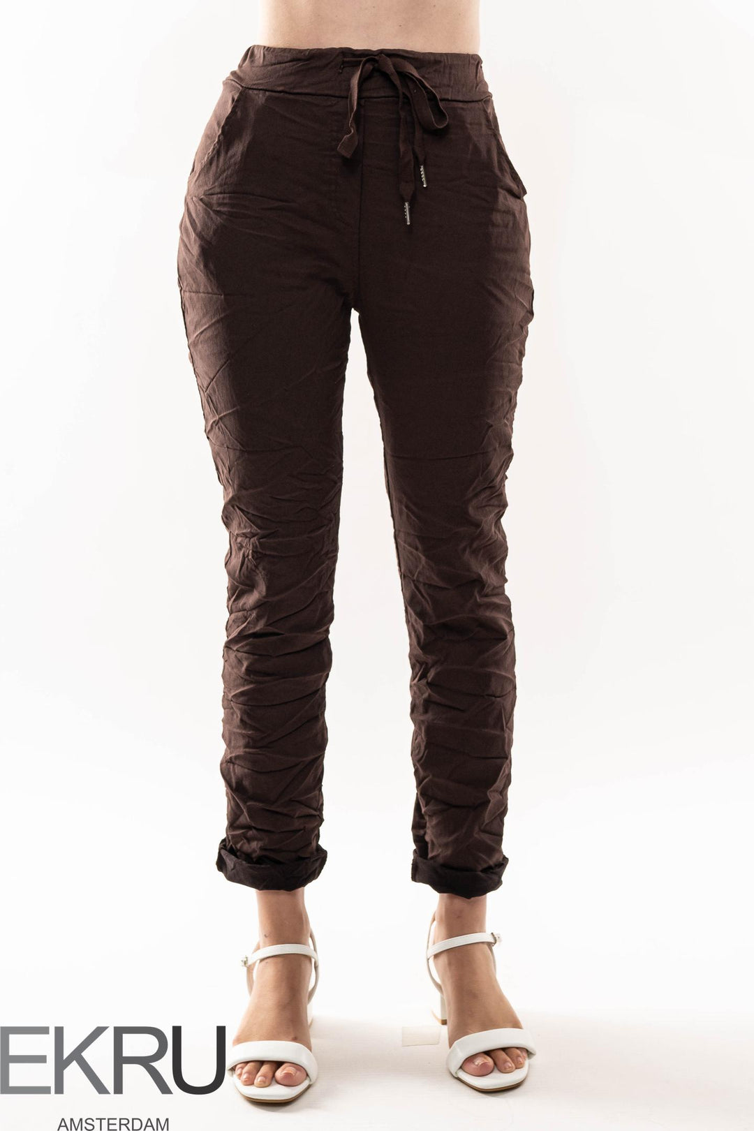 Euro Crinkle Travel Pant - Breathable Naturals | Glam & Fame Clothing