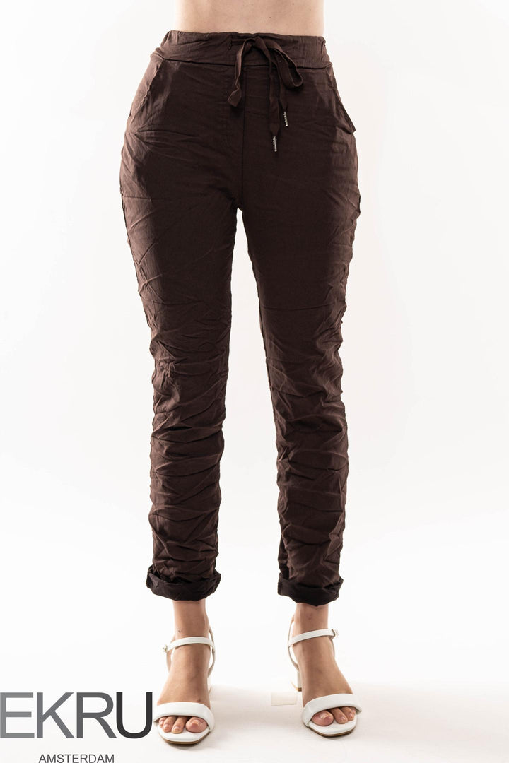 Euro Crinkle Travel Pant - Breathable Naturals | Glam & Fame Clothing
