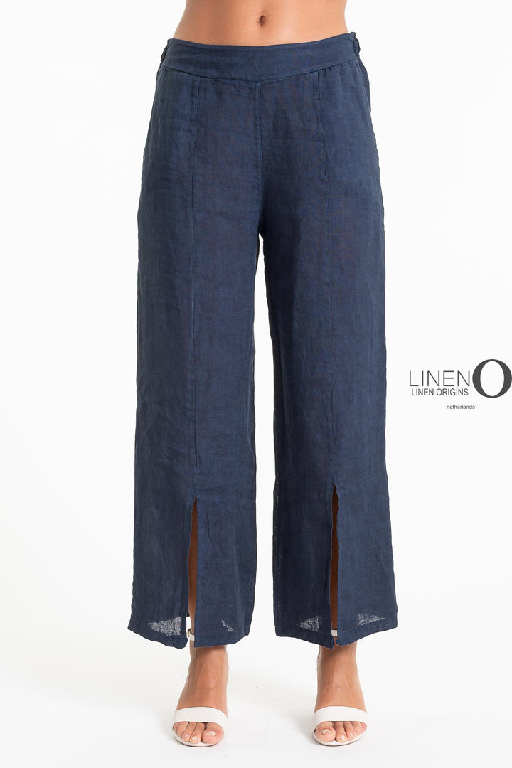 French Linen Pant Front Slits - Breathable Naturals | Glam & Fame Clothing