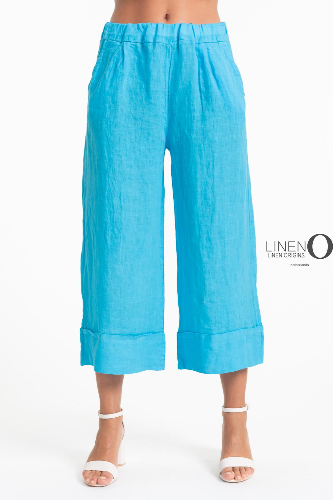 French Linen Crop Palazzo Broad Cuff - Breathable Naturals | Glam & Fame Clothing