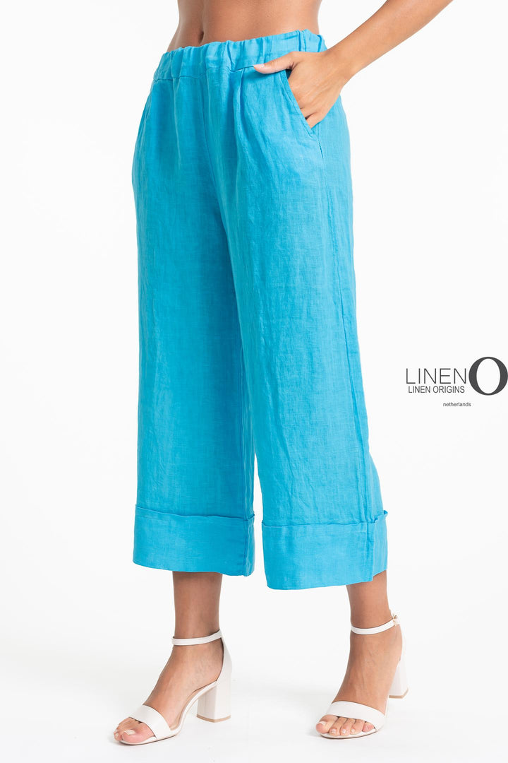 French Linen Crop Palazzo Broad Cuff - Breathable Naturals | Glam & Fame Clothing