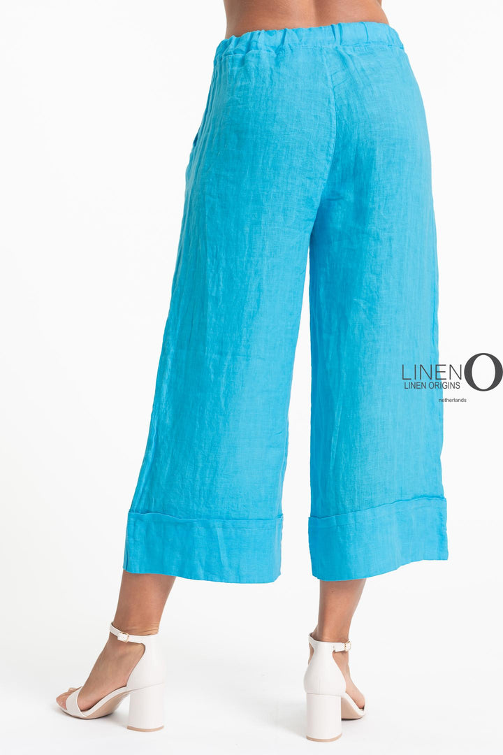 French Linen Crop Palazzo Broad Cuff - Breathable Naturals | Glam & Fame Clothing