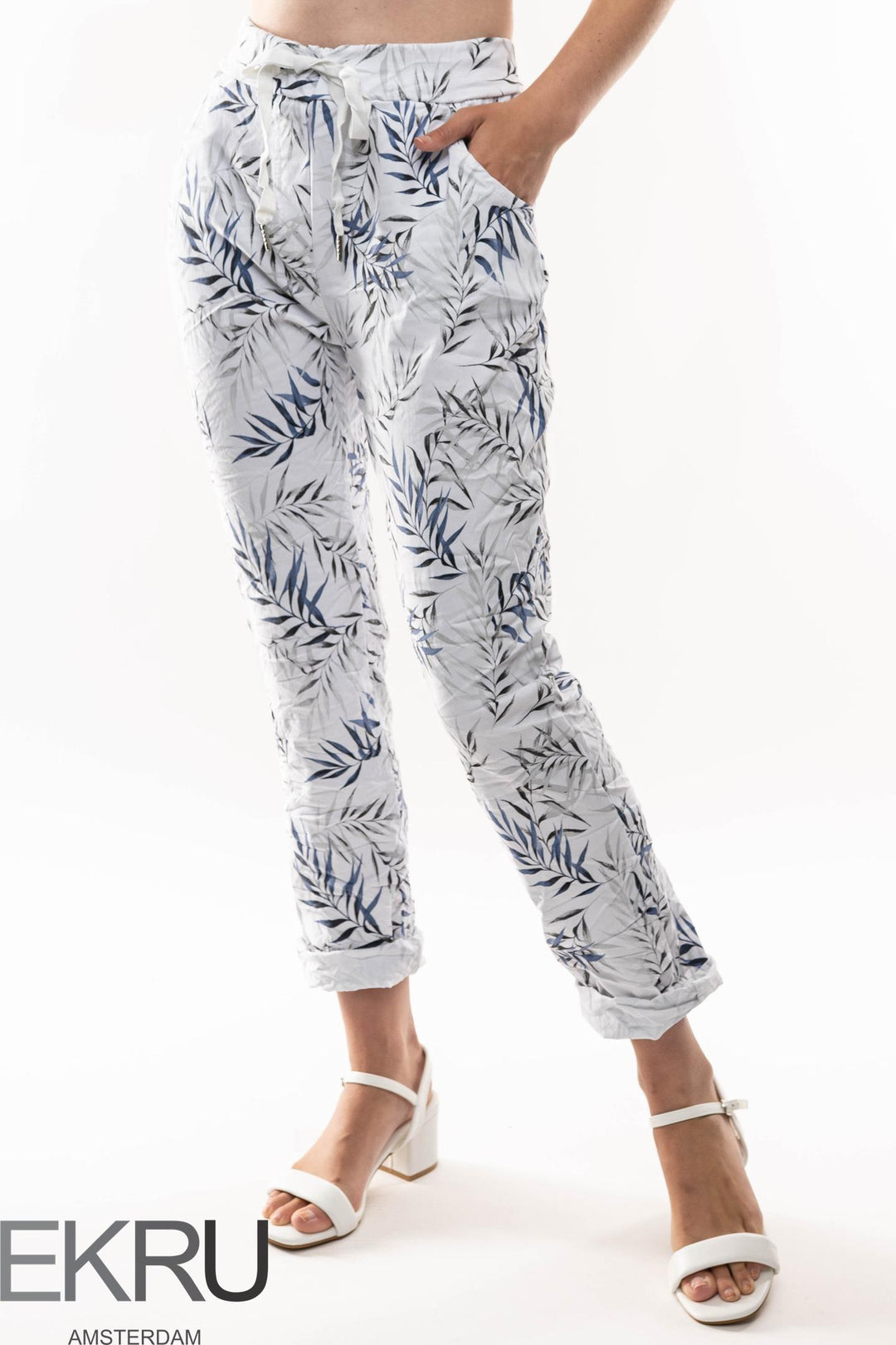 Euro Crinkle Travel Pant Print - Breathable Naturals | Glam & Fame Clothing