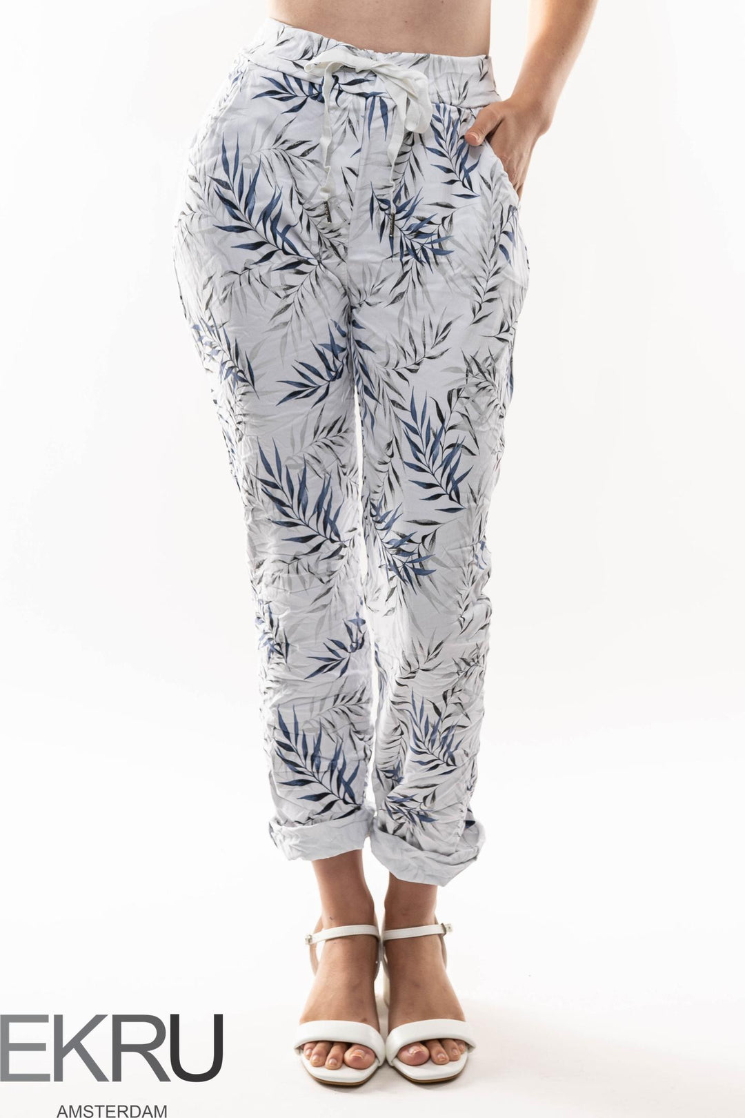 Euro Crinkle Travel Pant Print - Breathable Naturals | Glam & Fame Clothing