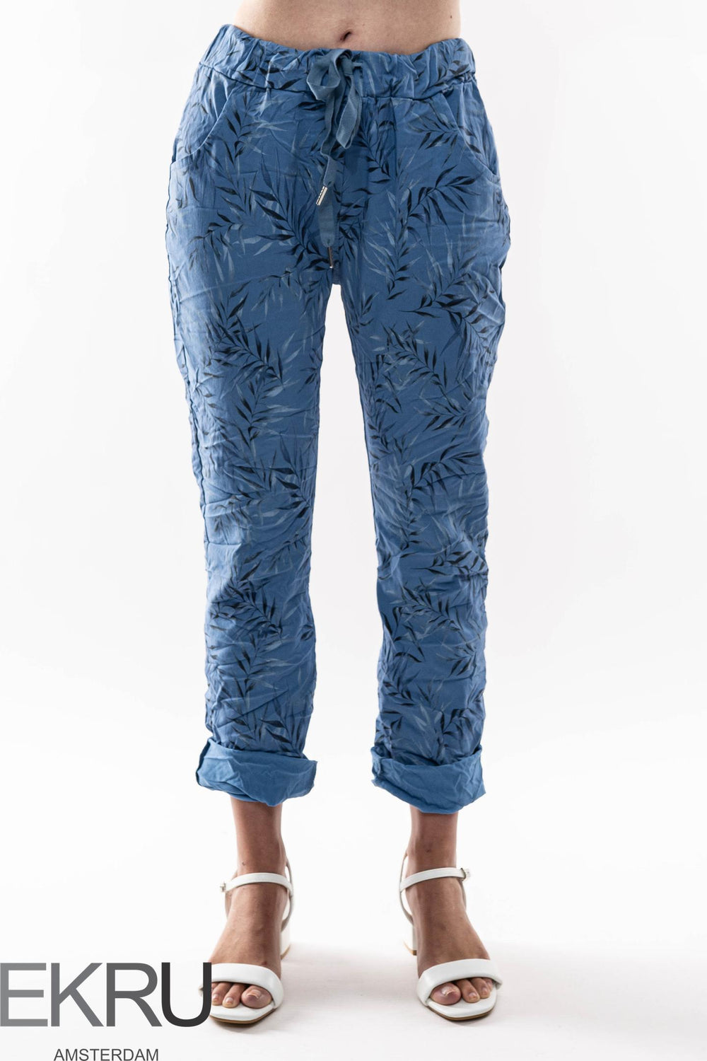 Euro Crinkle Travel Pant Print - Breathable Naturals | Glam & Fame Clothing