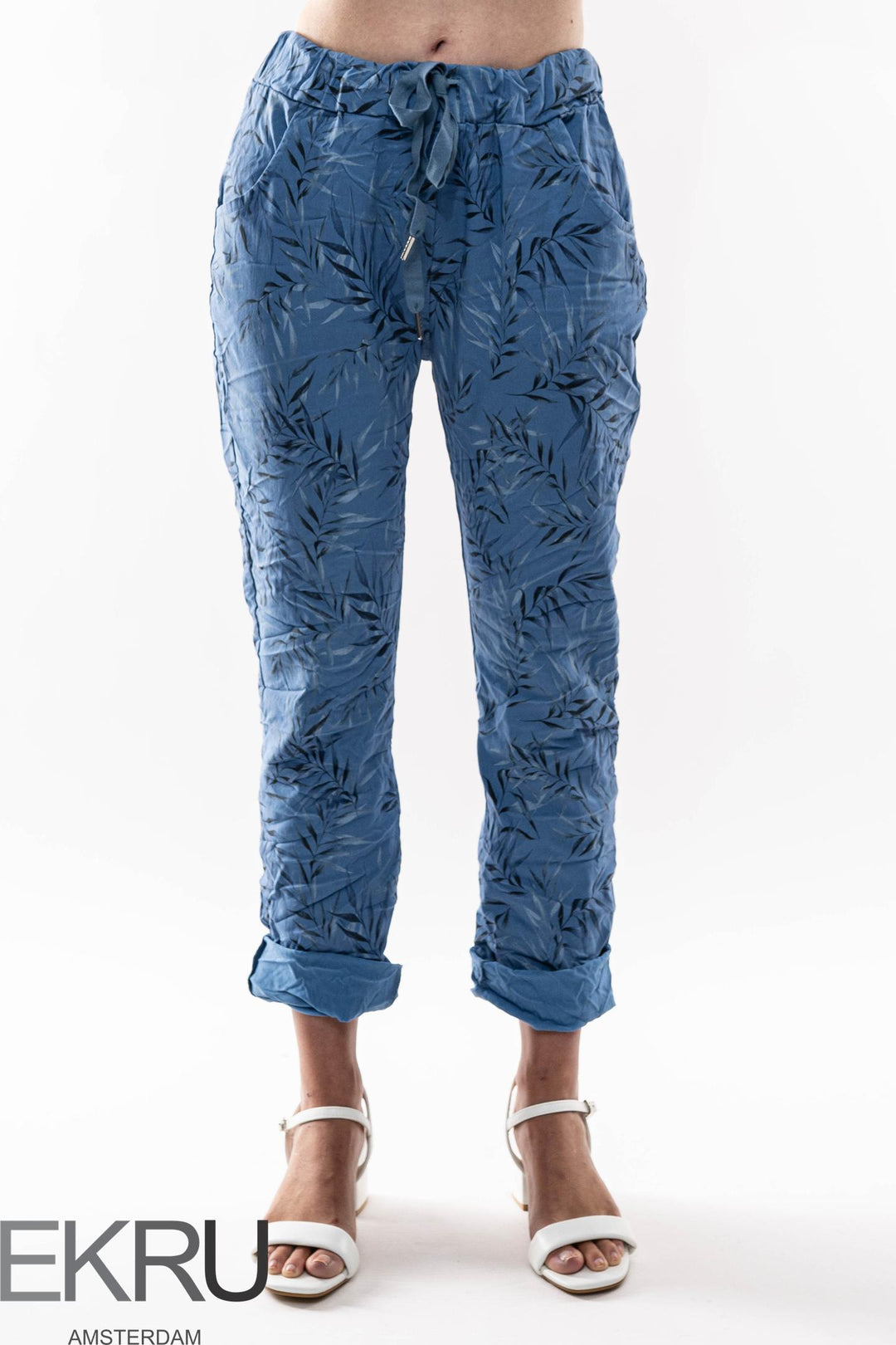 Euro Crinkle Travel Pant Print - Breathable Naturals | Glam & Fame Clothing