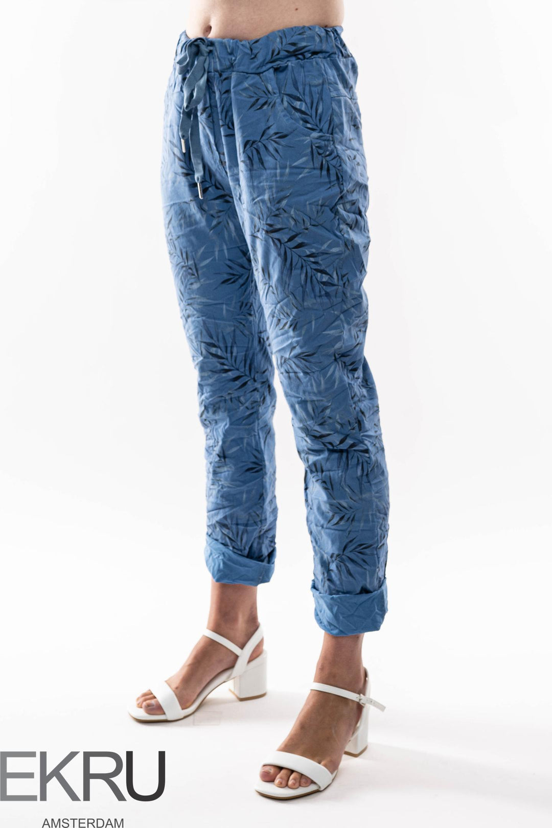 Euro Crinkle Travel Pant Print - Breathable Naturals | Glam & Fame Clothing