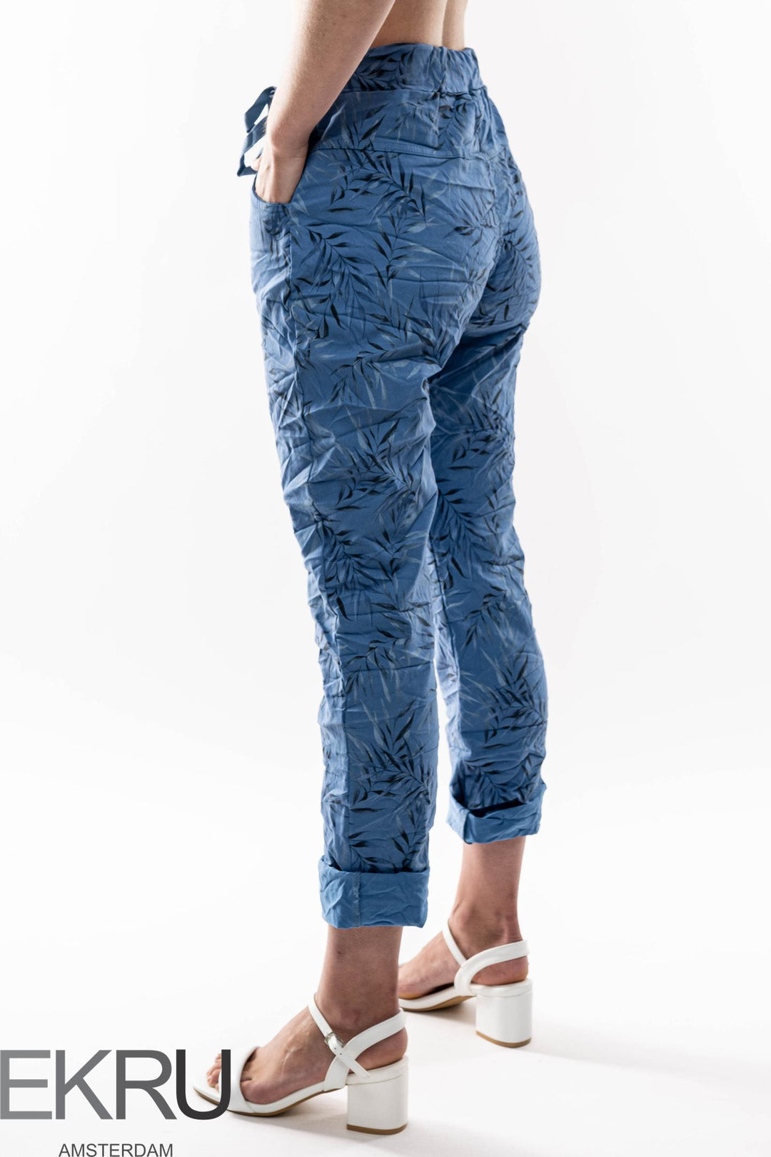 Euro Crinkle Travel Pant Print - Breathable Naturals | Glam & Fame Clothing