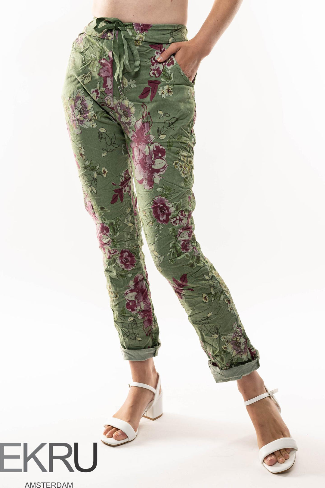 Euro Crinkle Travel Pant Print - Breathable Naturals | Glam & Fame Clothing
