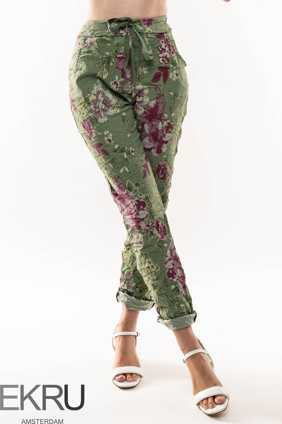 Euro Crinkle Travel Pant Print - Breathable Naturals | Glam & Fame Clothing