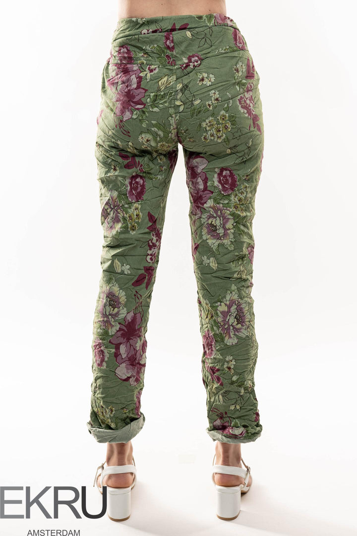 Euro Crinkle Travel Pant Print - Breathable Naturals | Glam & Fame Clothing