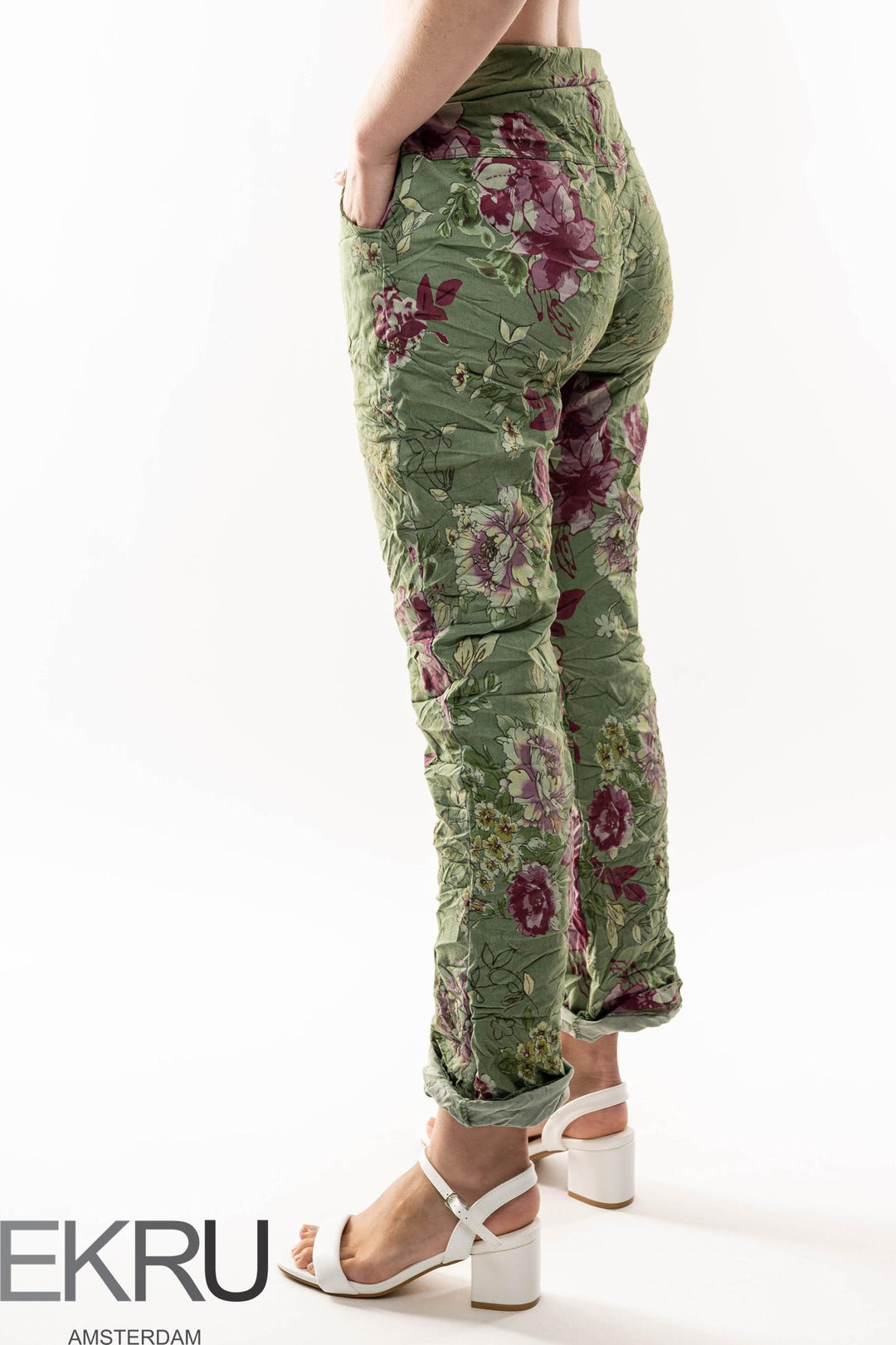 Euro Crinkle Travel Pant Print - Breathable Naturals | Glam & Fame Clothing