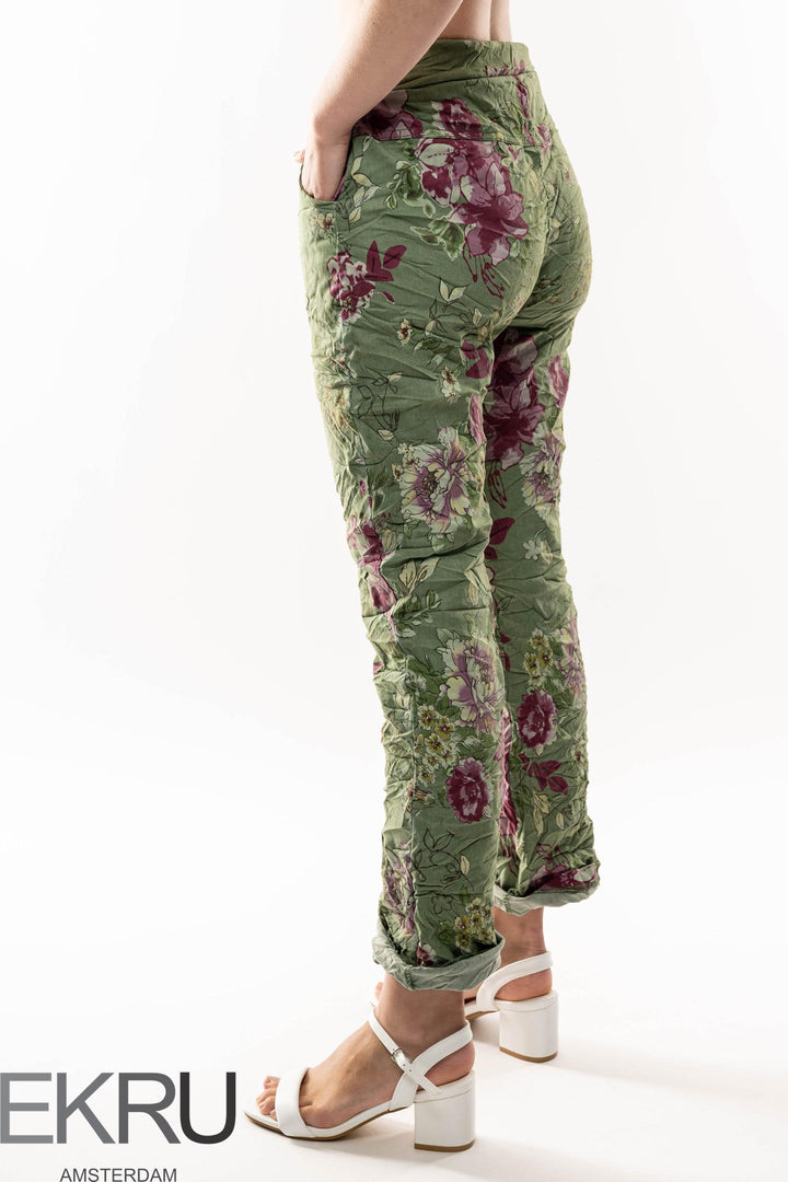 Euro Crinkle Travel Pant Print - Breathable Naturals | Glam & Fame Clothing