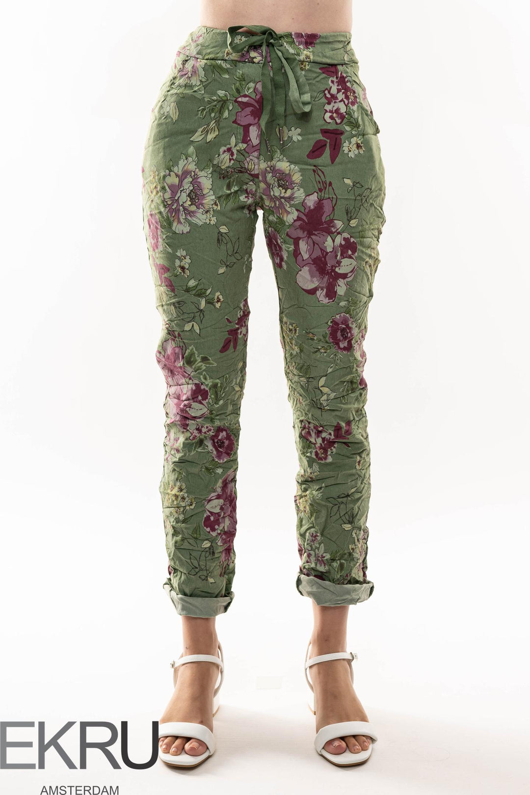 Euro Crinkle Travel Pant Print - Breathable Naturals | Glam & Fame Clothing
