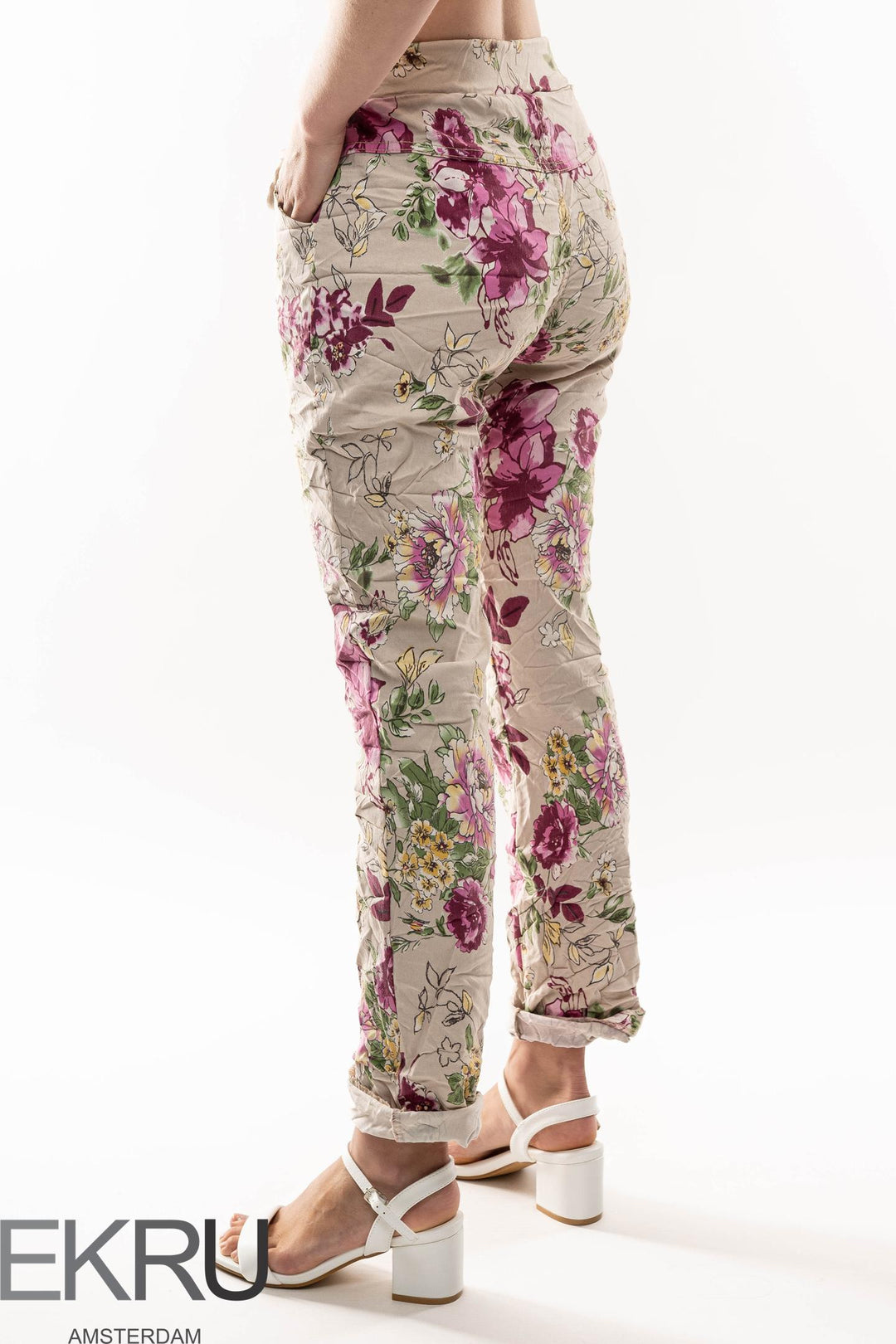 Euro Crinkle Travel Pant Print - Breathable Naturals | Glam & Fame Clothing