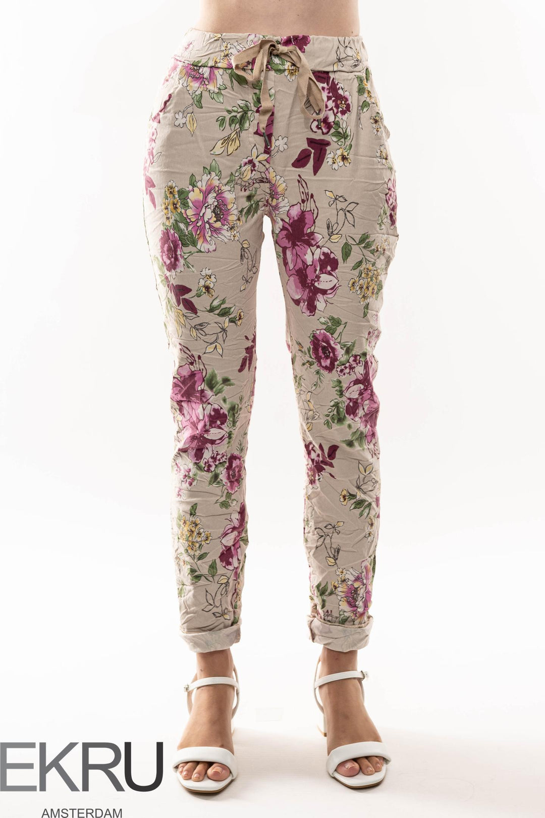 Euro Crinkle Travel Pant Print - Breathable Naturals | Glam & Fame Clothing