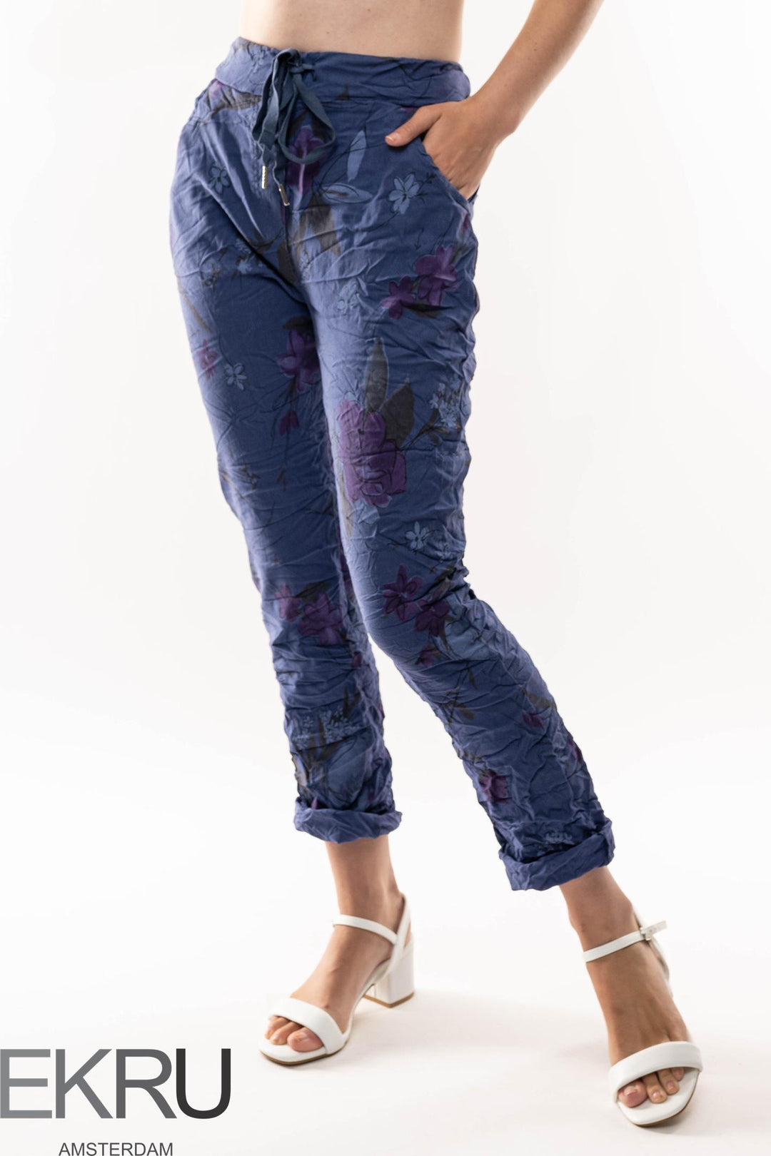 Euro Crinkle Travel Pant Print - Breathable Naturals | Glam & Fame Clothing