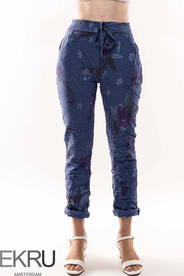 Euro Crinkle Travel Pant Print - Breathable Naturals | Glam & Fame Clothing