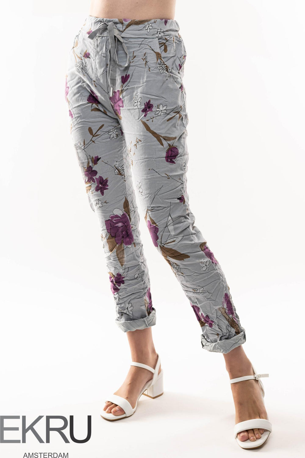 Euro Crinkle Travel Pant Print - Breathable Naturals | Glam & Fame Clothing