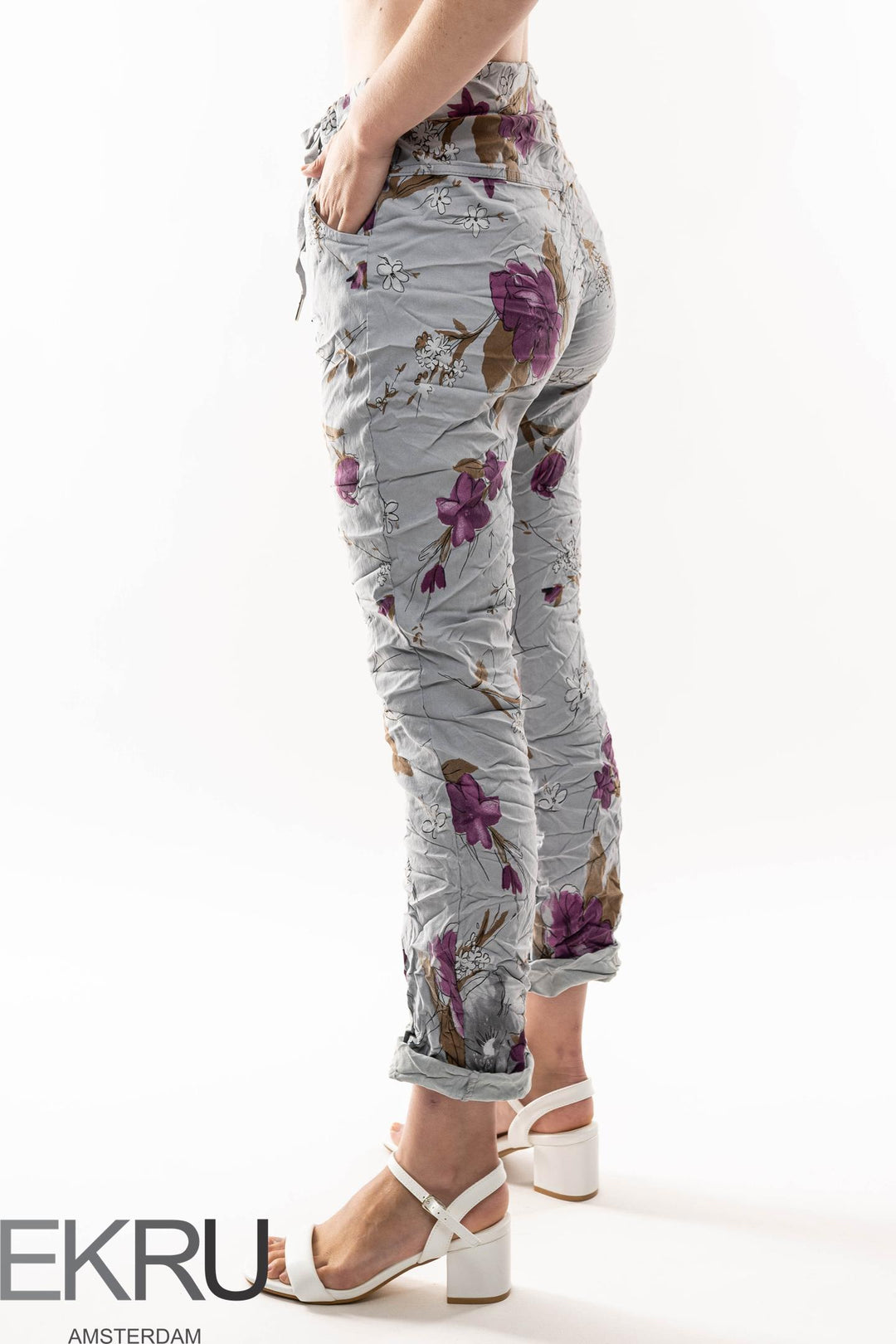 Euro Crinkle Travel Pant Print - Breathable Naturals | Glam & Fame Clothing
