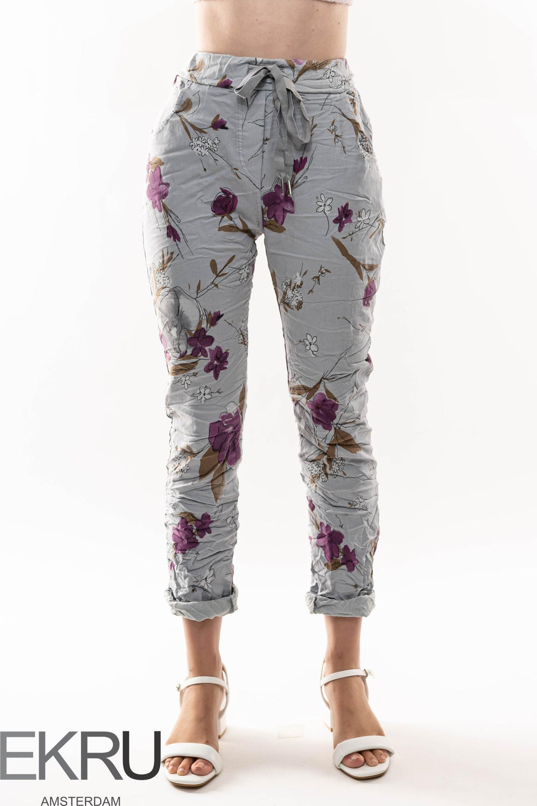 Euro Crinkle Travel Pant Print - Breathable Naturals | Glam & Fame Clothing