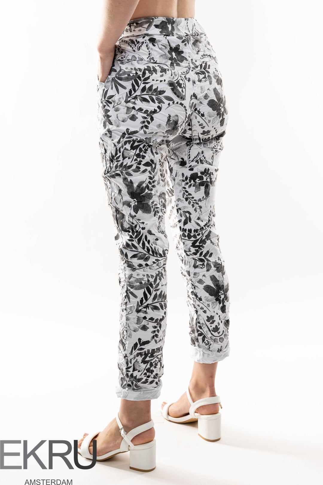 Euro Crinkle Travel Pant Print - Breathable Naturals | Glam & Fame Clothing