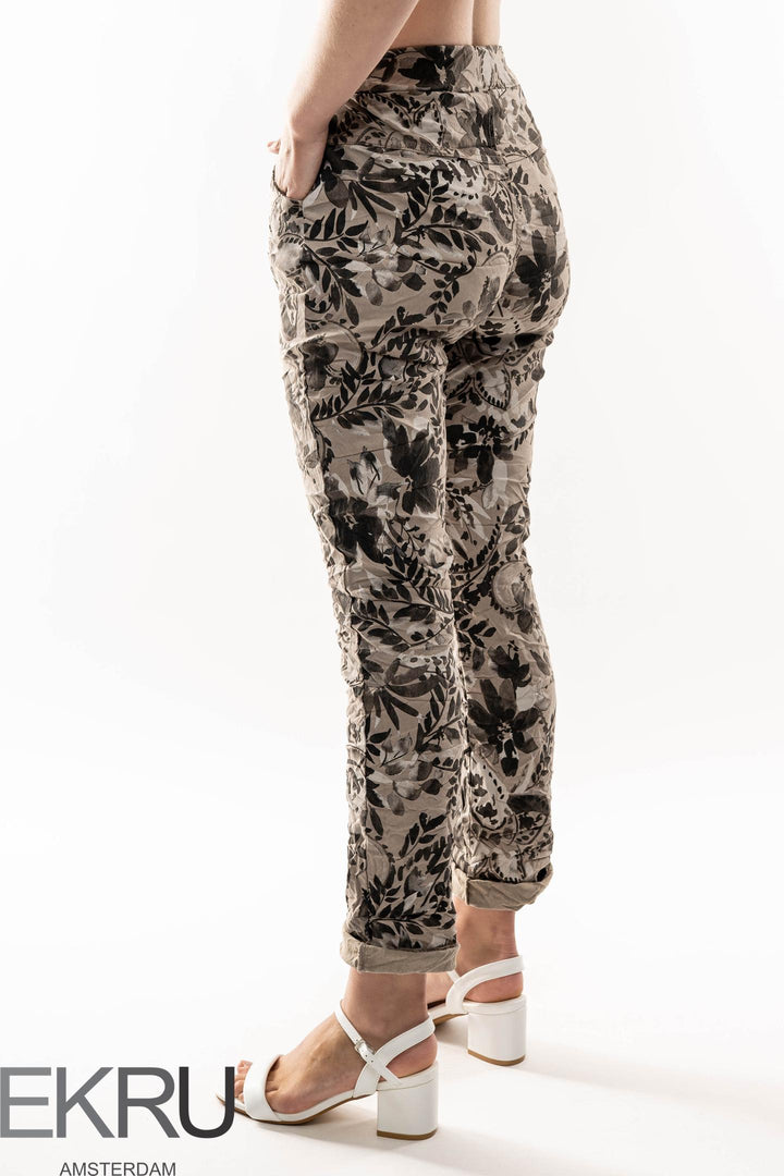 Euro Crinkle Travel Pant Print - Breathable Naturals | Glam & Fame Clothing