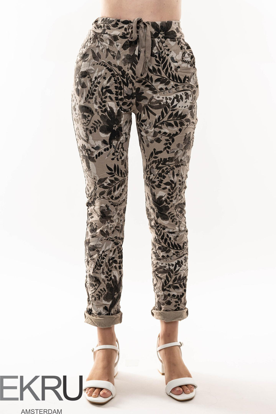 Euro Crinkle Travel Pant Print - Breathable Naturals | Glam & Fame Clothing