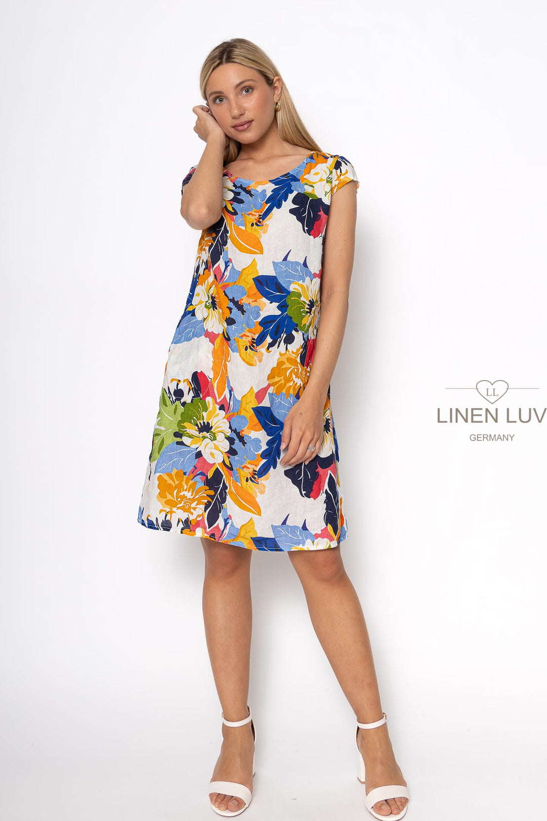 French Linen Sheath Dress With Pockets