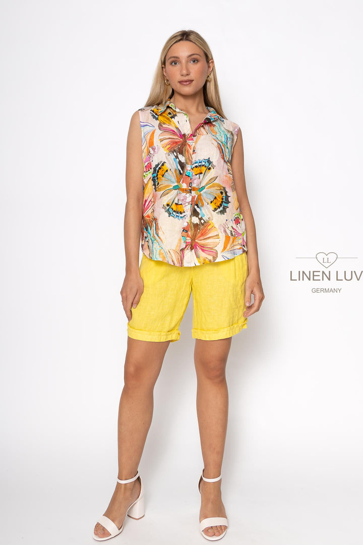 French Linen Butterfly Blouse - Breathable Naturals | Glam & Fame Clothing