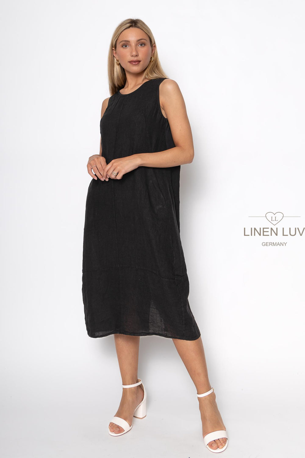 French Linen Camisole Shift Dress - Breathable Naturals | Glam & Fame Clothing