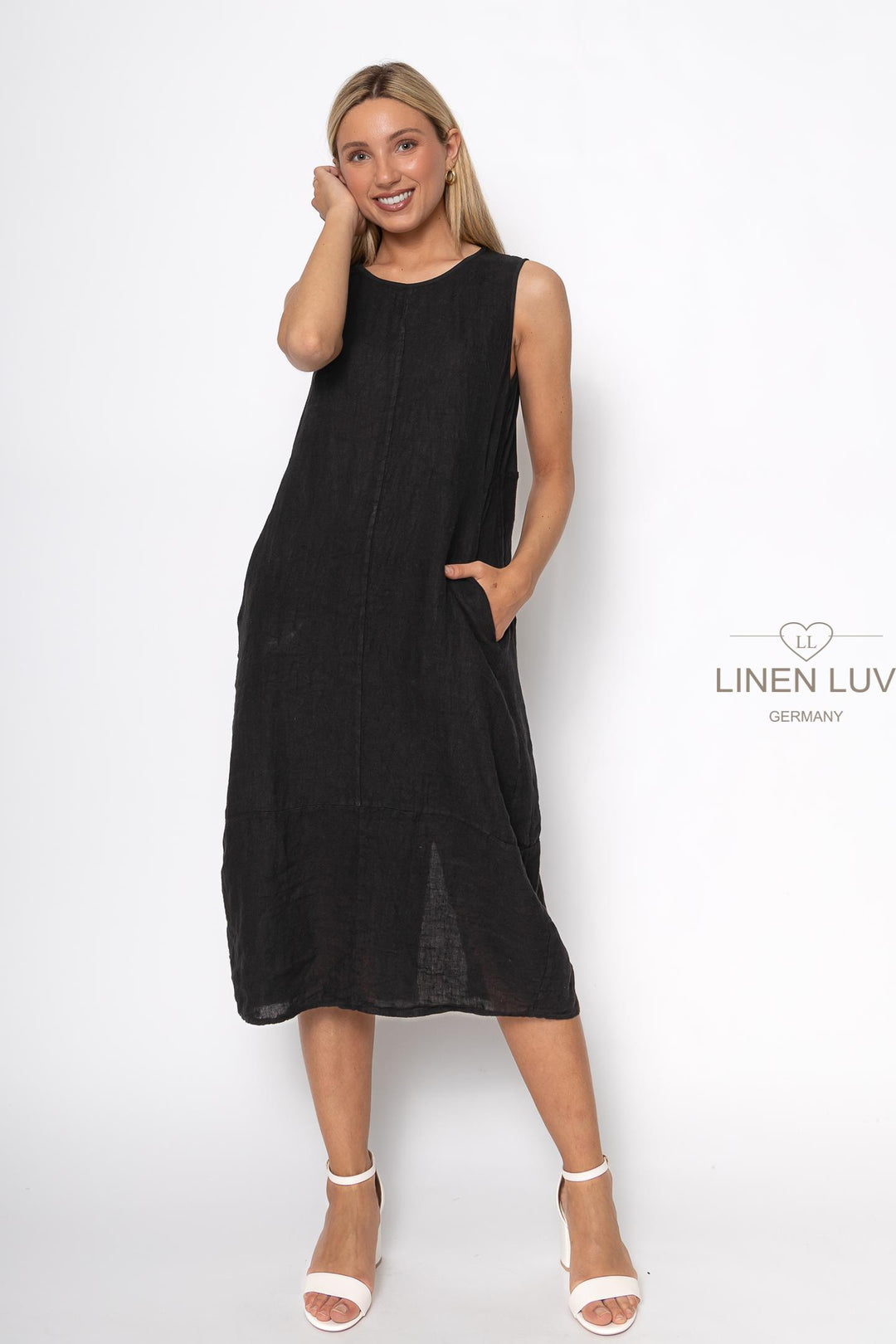 French Linen Camisole Shift Dress - Breathable Naturals | Glam & Fame Clothing