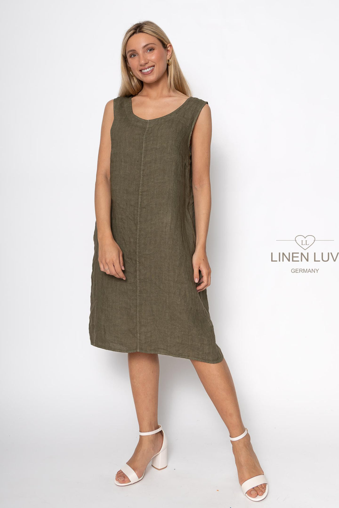 French Linen Camisole Shift Dress - Breathable Naturals | Glam & Fame Clothing