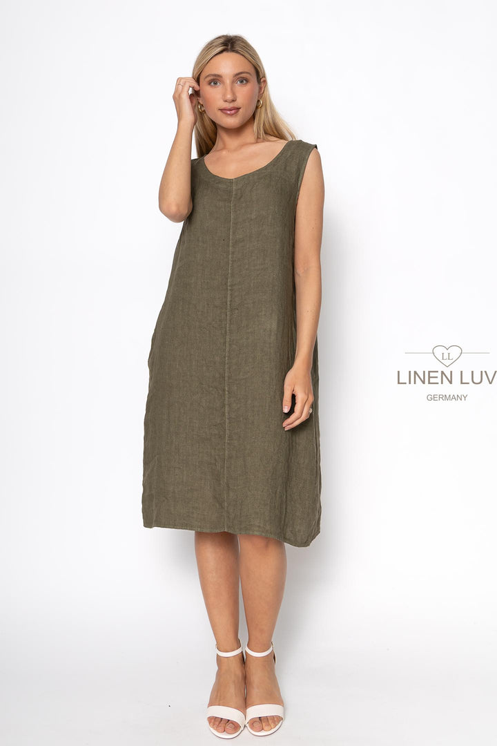 French Linen Camisole Shift Dress - Breathable Naturals | Glam & Fame Clothing