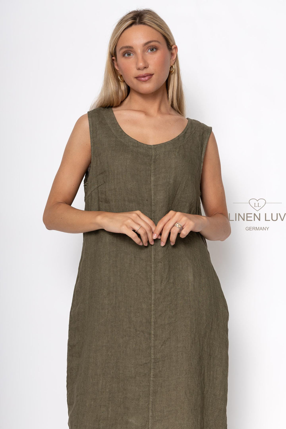 French Linen Camisole Shift Dress - Breathable Naturals | Glam & Fame Clothing