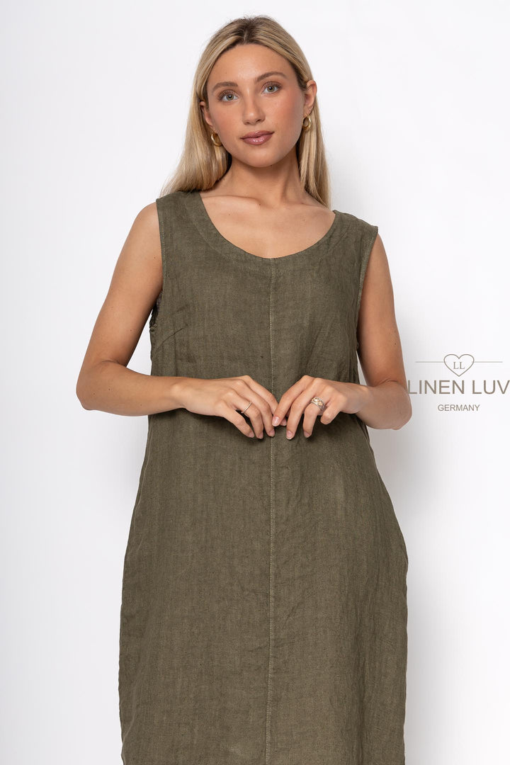 French Linen Camisole Shift Dress - Breathable Naturals | Glam & Fame Clothing