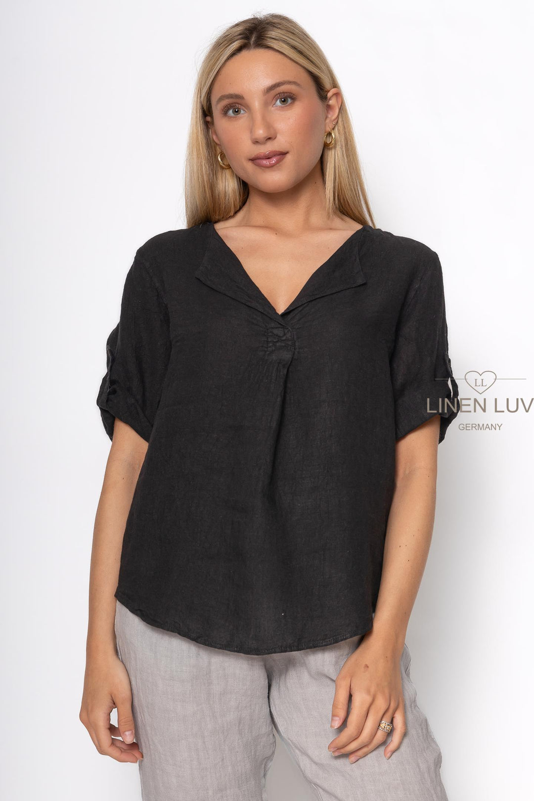 French Linen Classic Popover Shirt - Breathable Naturals | Glam & Fame Clothing